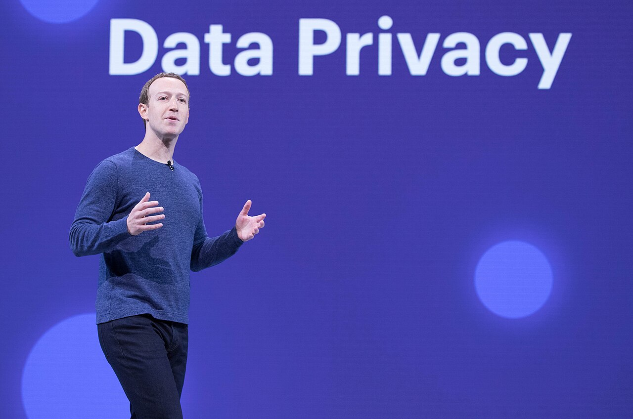 Mark Zuckerberg speaks onstage at the F8 2018 Keynote.